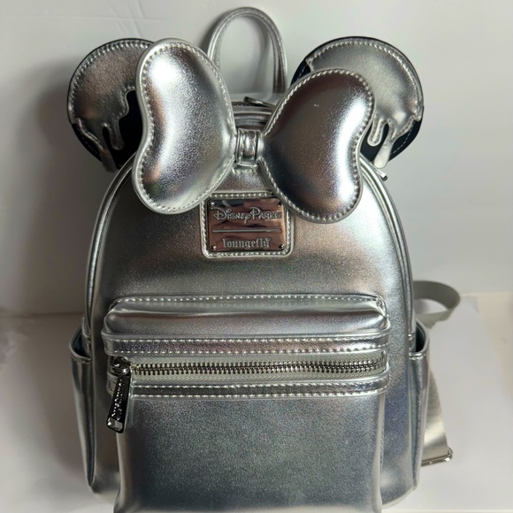 NWT. Disney Loungefly Backpack -  Disney100
gorgeous shiny silver tone main image 6
